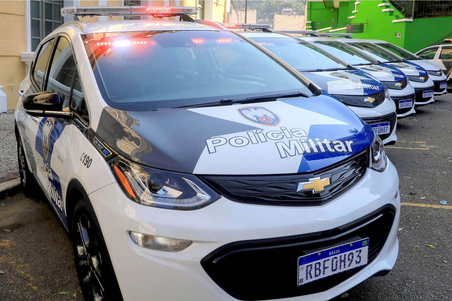 Carros elétricos na PM|||Fotógrafo:Helio Filho/Secom-ES
