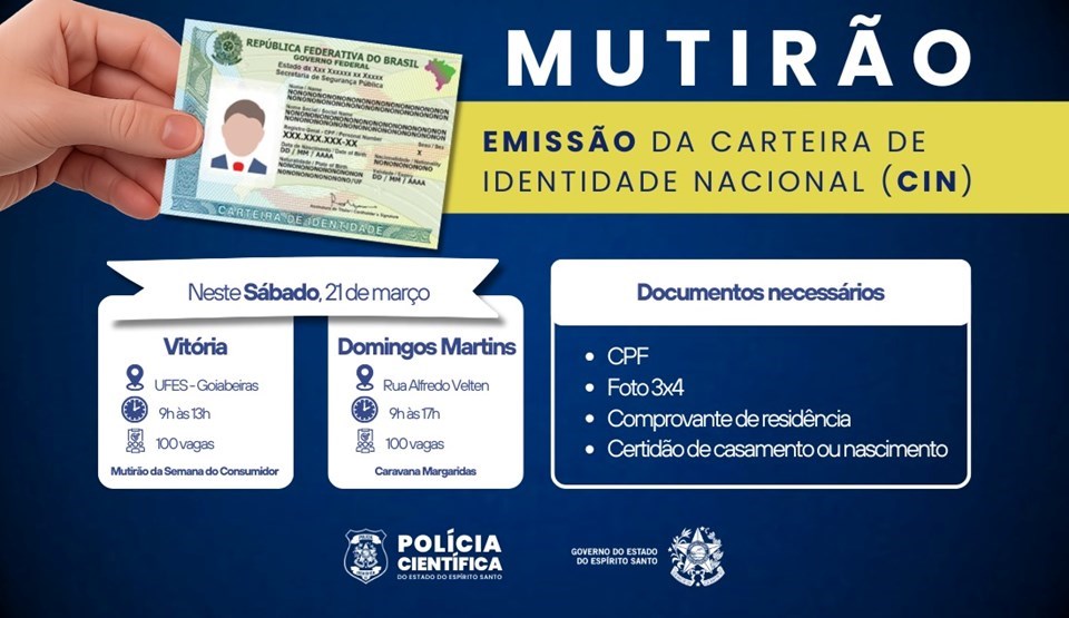 emissão da Carteira de Identidade
